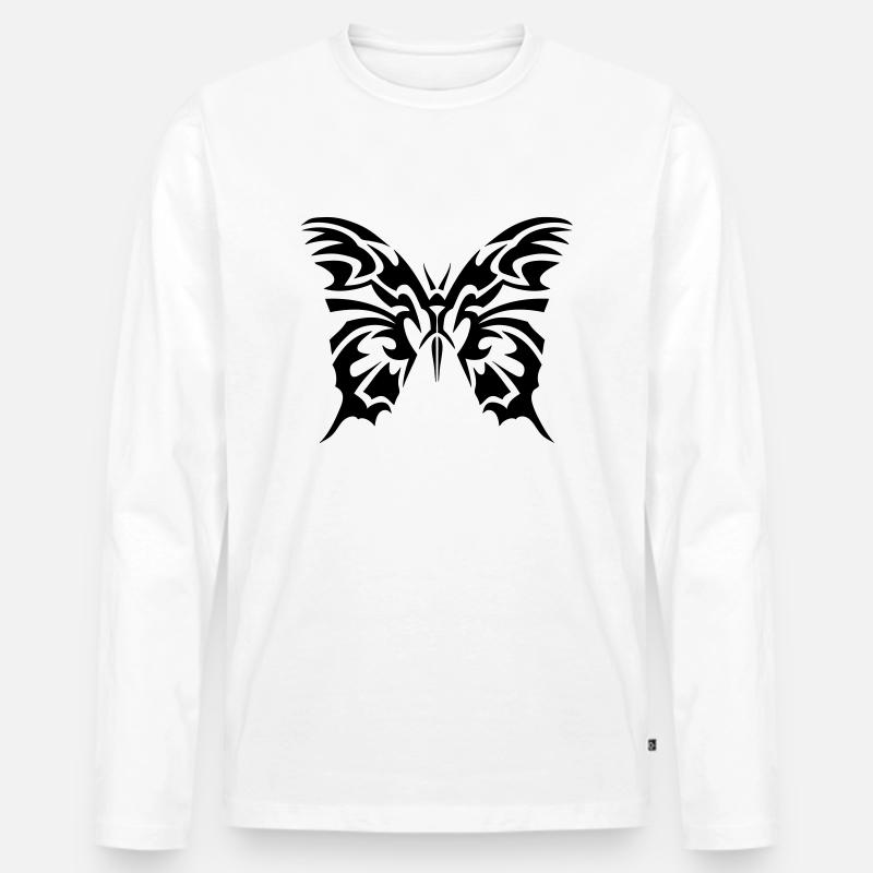 Stammesfalter - Männer Premium Bio Langarmshirt - Weiß