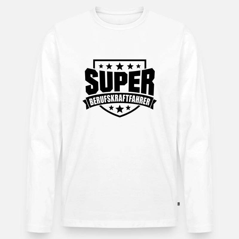 Super Berufskraftfahrer - Männer Premium Bio Langarmshirt - Weiß