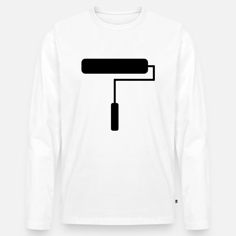 FARBROLLER - Männer Premium Bio Langarmshirt - Weiß