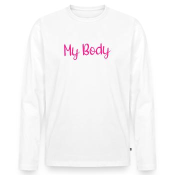 Mon corps, ma décision - T-shirt manches longues Premium bio Homme - blanc - Devant - Nico (187cm)