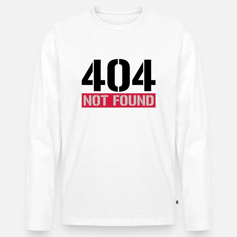 404 not found Meldung - Männer Premium Bio Langarmshirt - Weiß