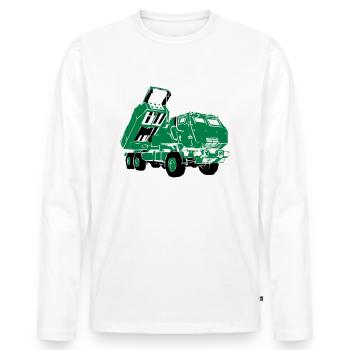 M142 HIMARS - T-shirt manches longues Premium bio Homme - blanc - Devant - Nico (187cm)