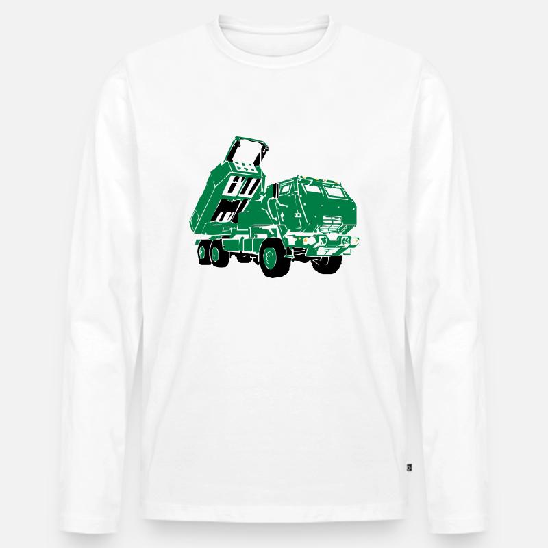 M142 HIMARS - Männer Premium Bio Langarmshirt - Weiß