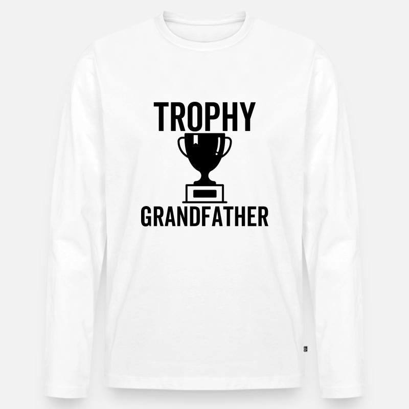 Trophäe Großvater - Männer Premium Bio Langarmshirt - Weiß