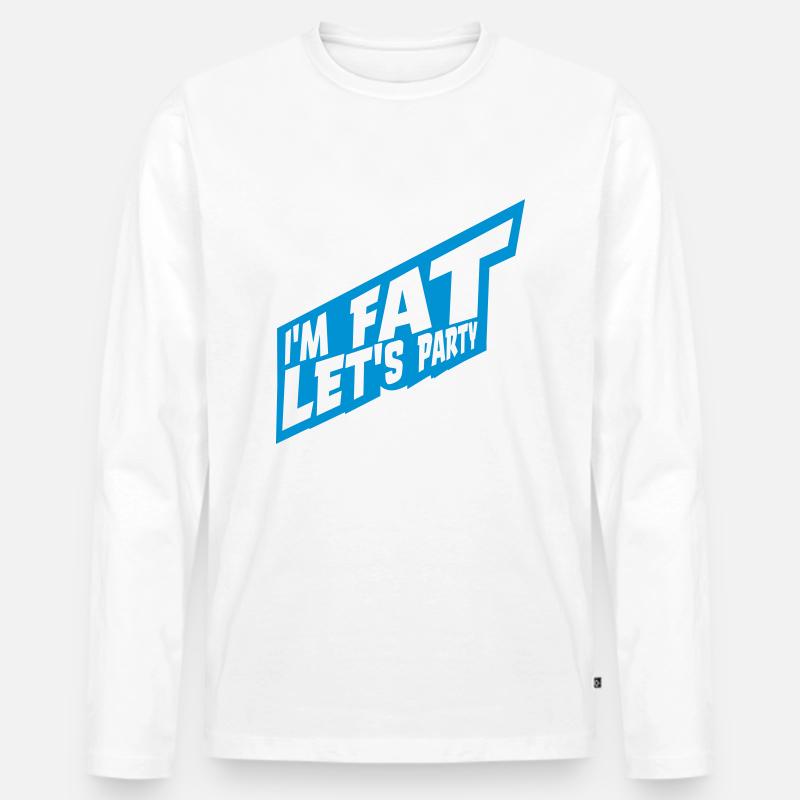 im fat lets party - Männer Premium Bio Langarmshirt - Weiß