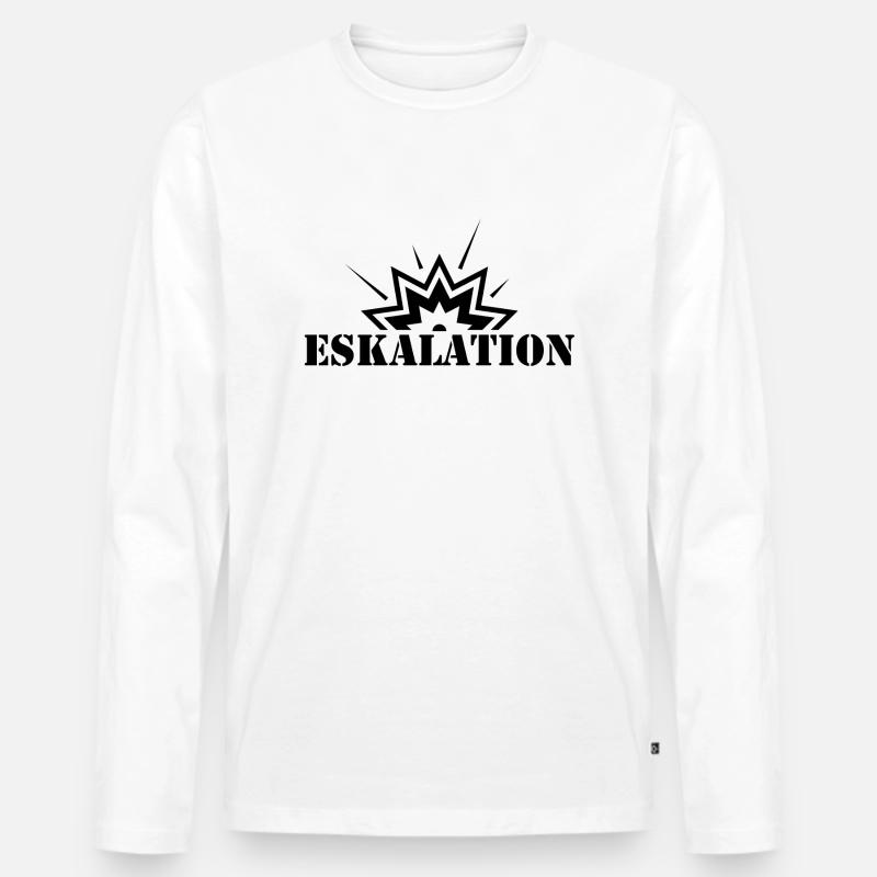 Eskalation Print - Männer Premium Bio Langarmshirt - Weiß