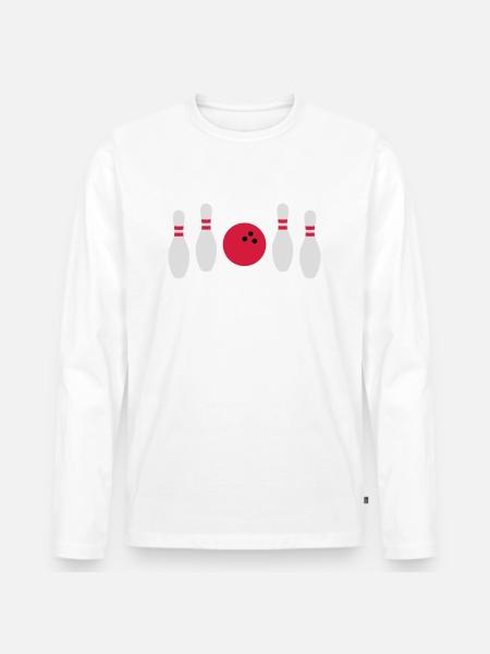In between not hit bowling - Men's Premium Organic Long Sleeve Shirt - white