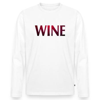 WINE - Männer Premium Bio Langarmshirt - Weiß - Vorne - Nico (187cm)