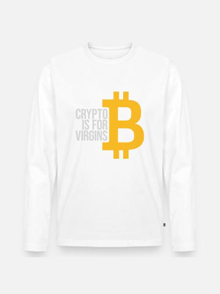 crypto is for virgins - Men's Premium Organic Long Sleeve Shirt - white