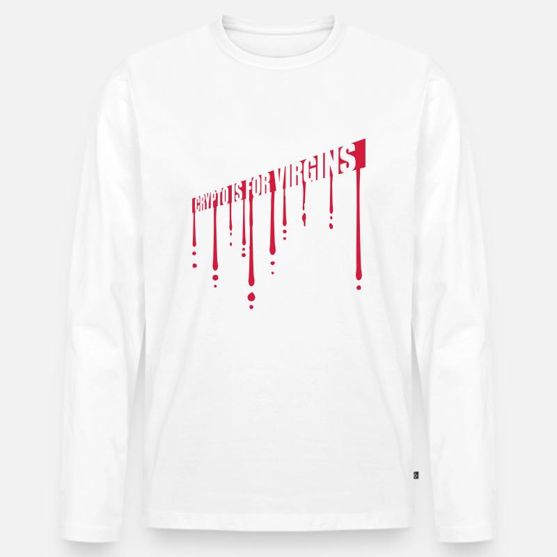 crypto is for virgins - Männer Premium Bio Langarmshirt - Weiß