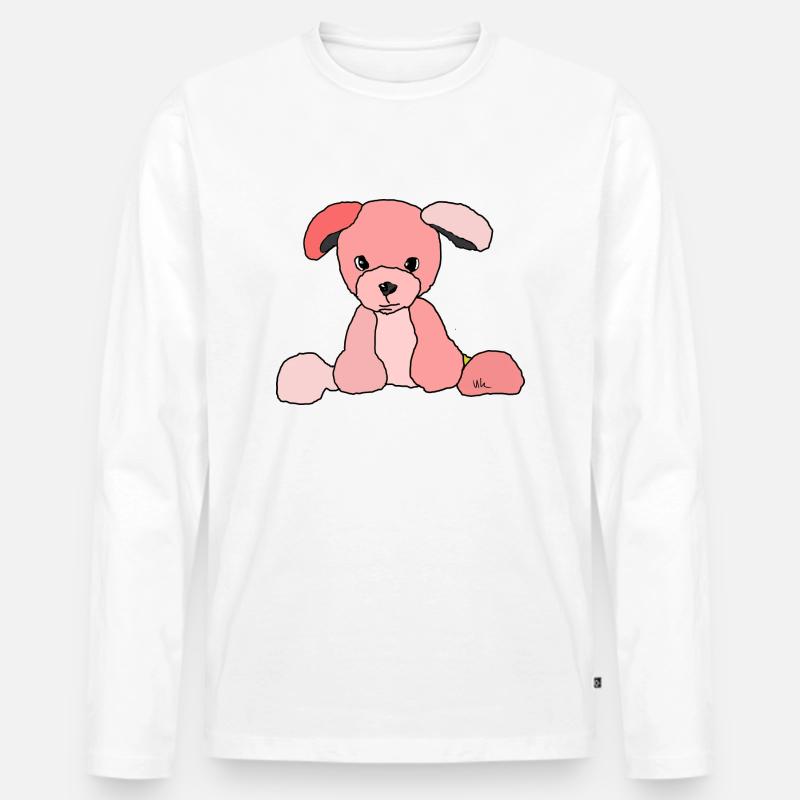 Hund Comic - Männer Premium Bio Langarmshirt - Weiß