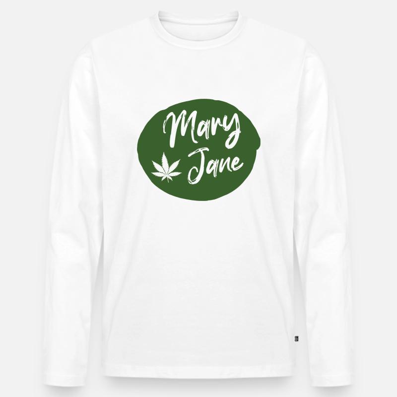 Mary Jane Drop - Männer Premium Bio Langarmshirt - Weiß