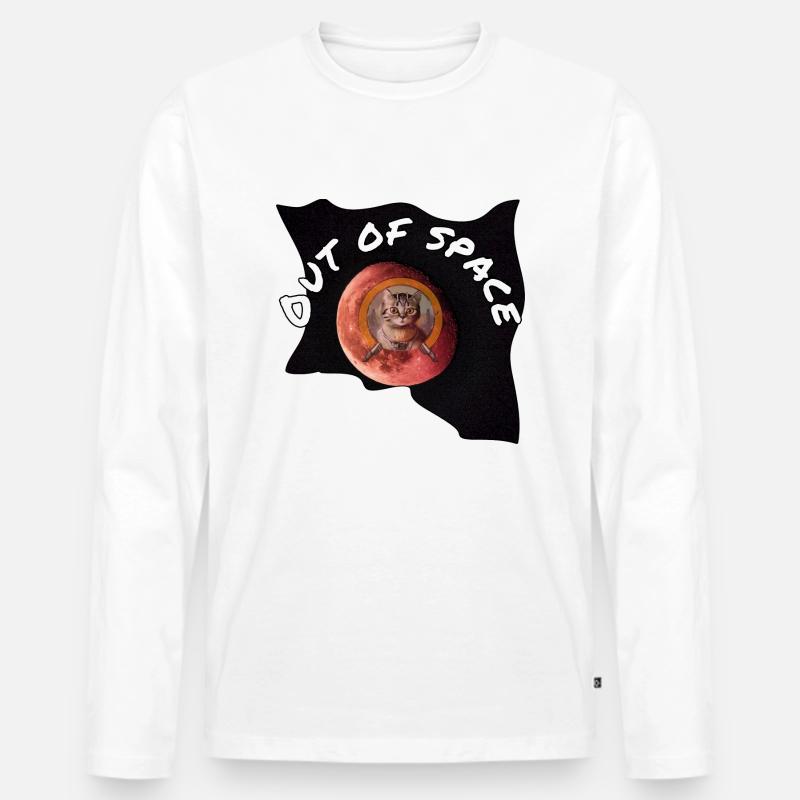 Space cat 6 - Männer Premium Bio Langarmshirt - Weiß