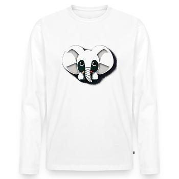 Little Elephant Cartoon Cute Adventure 11 - Men's Premium Organic Long Sleeve Shirt - white - Front - Nico (187cm)