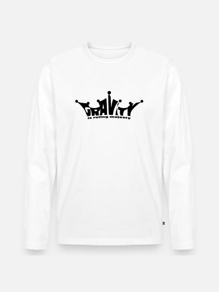 gravity majesty - Männer Premium Bio Langarmshirt - Weiß