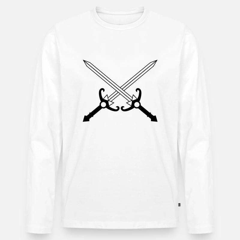 Schwerter - Männer Premium Bio Langarmshirt - Weiß