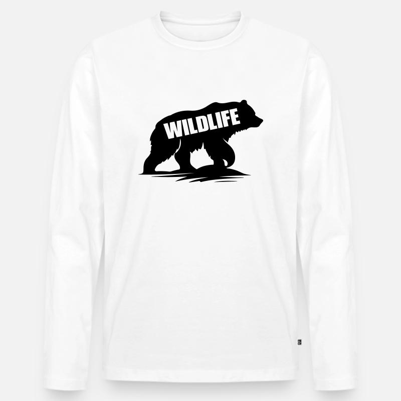 bär wildlife - Männer Premium Bio Langarmshirt - Weiß