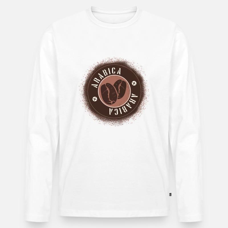 Arabica-Kaffee. - Männer Premium Bio Langarmshirt - Weiß