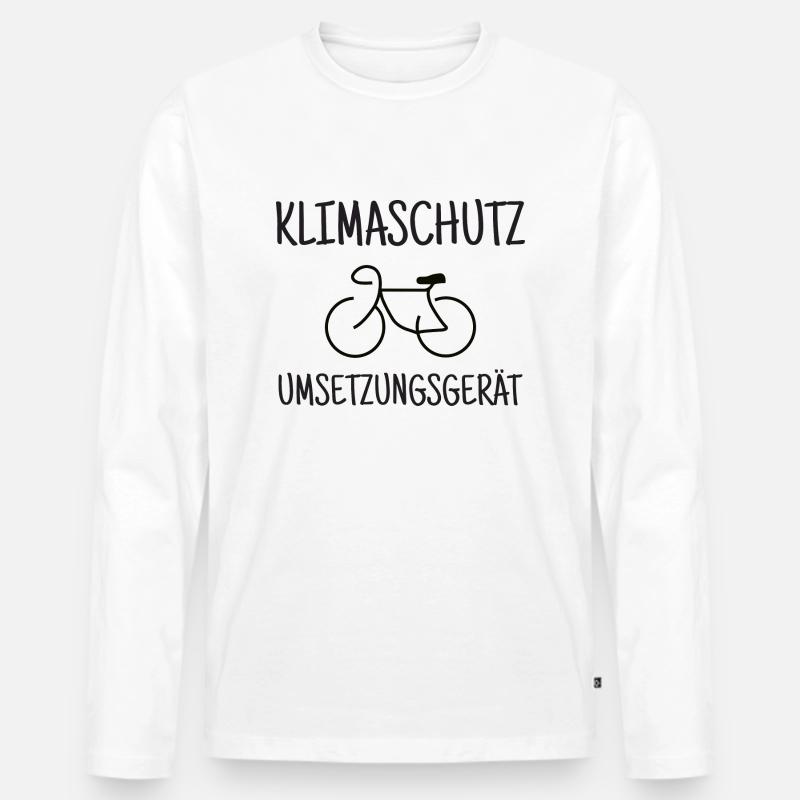 Klimaschutz- Umsetzungs- Gerät - Männer Premium Bio Langarmshirt - Weiß
