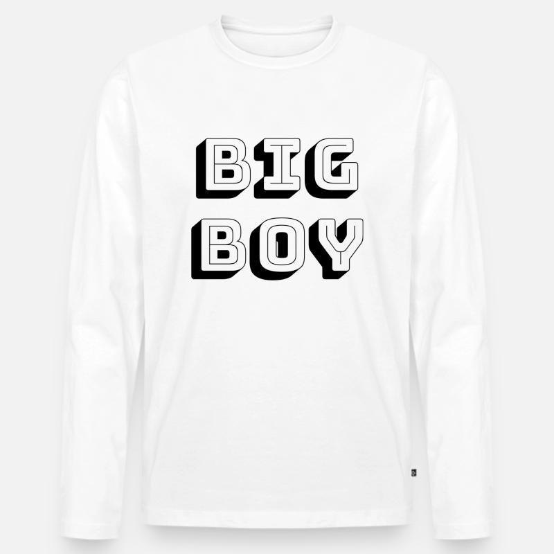 Big boy - Männer Premium Bio Langarmshirt - Weiß
