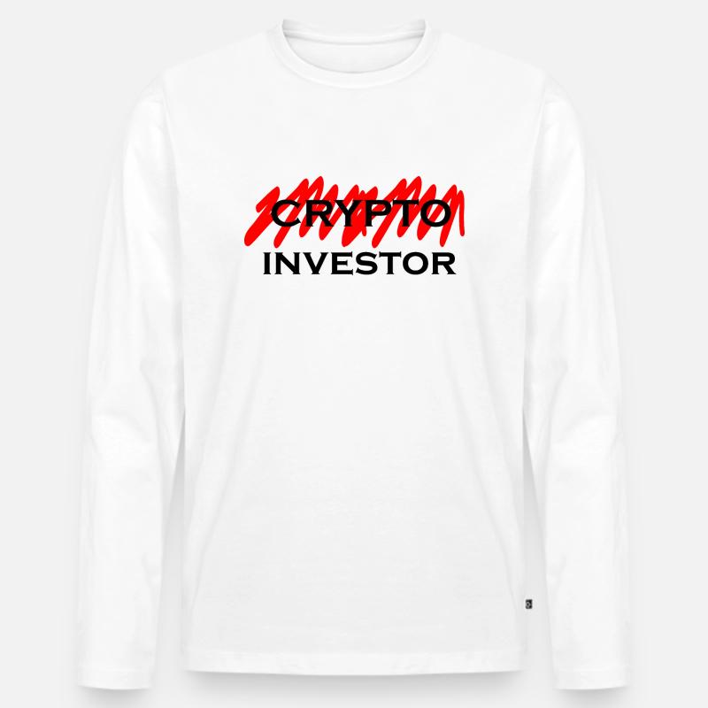 Crypto Bitcoin Trading - Männer Premium Bio Langarmshirt - Weiß
