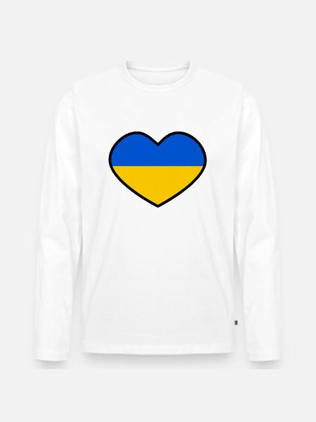 Ukraine Heart - Men's Premium Organic Long Sleeve Shirt - white