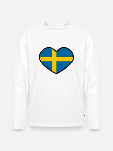 Sweden heart - Men's Premium Organic Long Sleeve Shirt - white