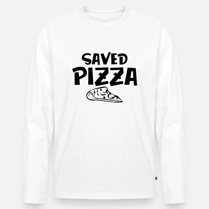 Saved Pizza Männer Bio - Männer Premium Bio Langarmshirt - Weiß