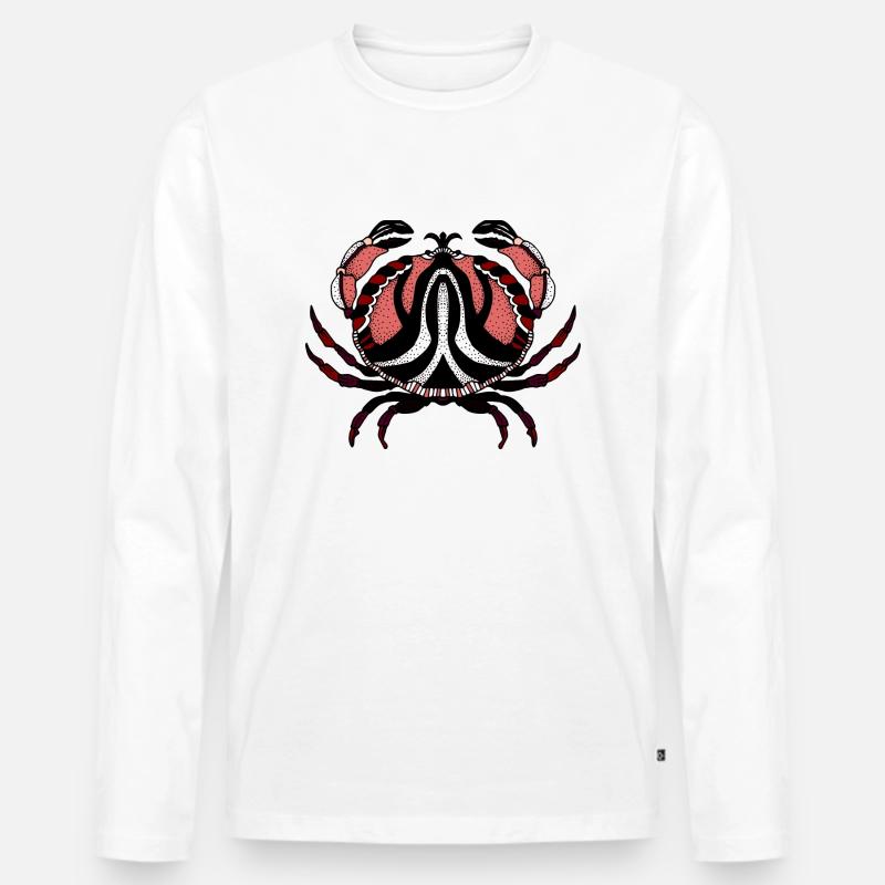 Krebs - Männer Premium Bio Langarmshirt - Weiß