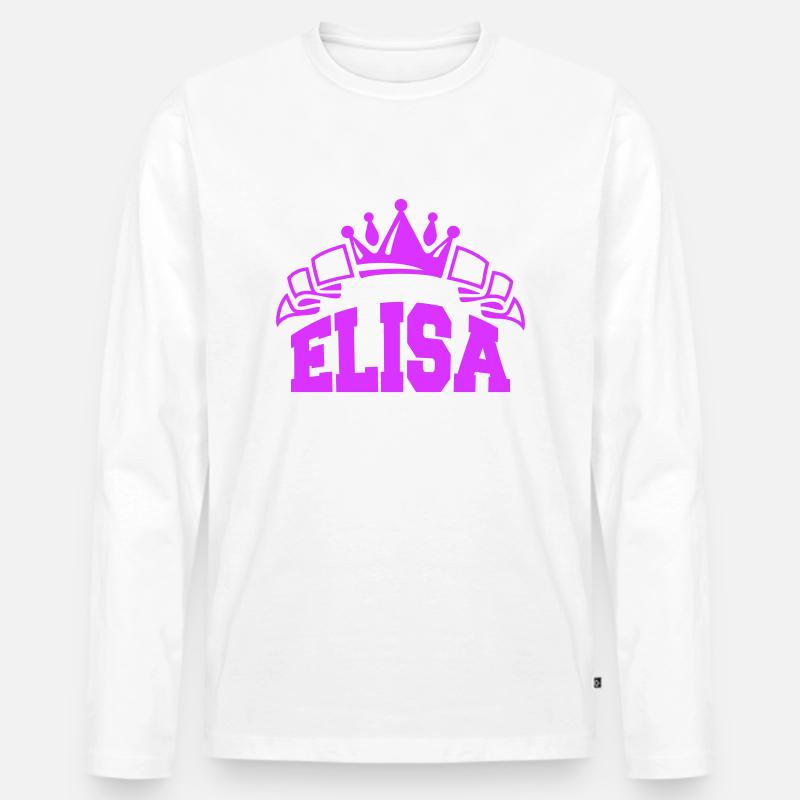 elisa - Männer Premium Bio Langarmshirt - Weiß