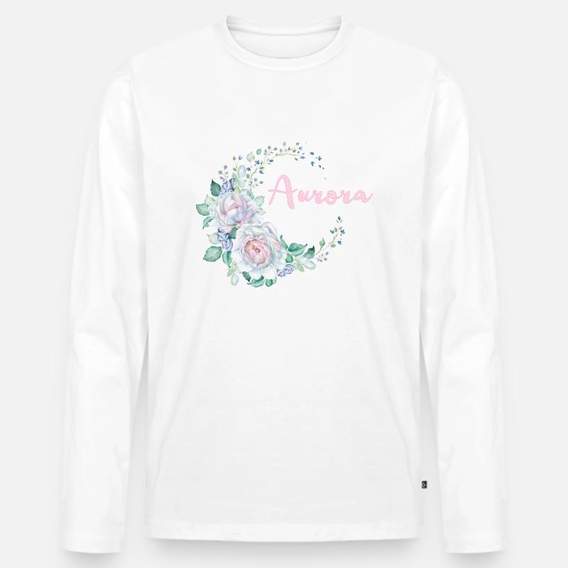 Für Aurora - Männer Premium Bio Langarmshirt - Weiß