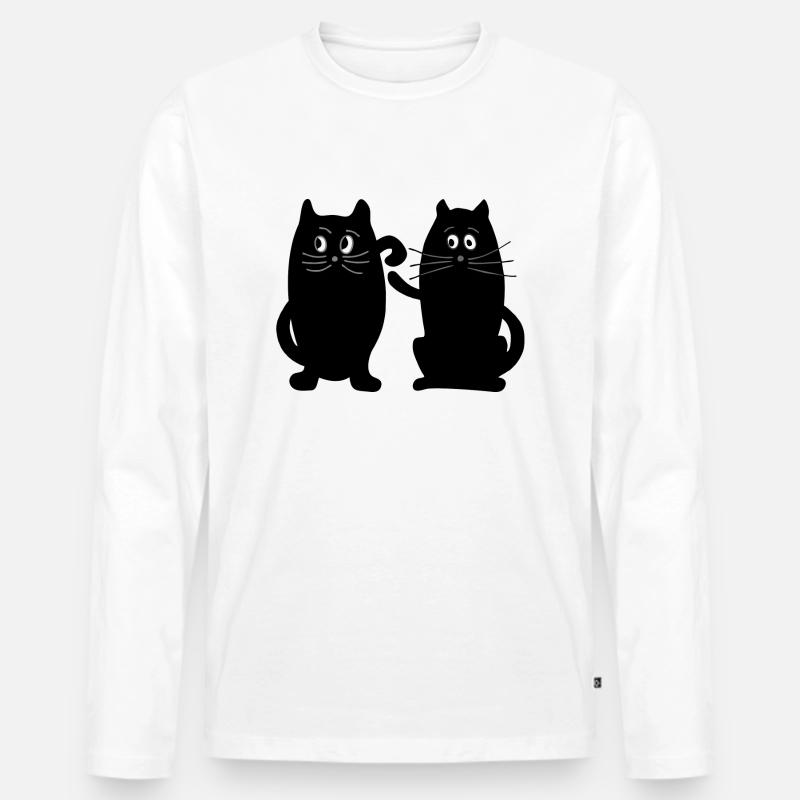 Katzen - Männer Premium Bio Langarmshirt - Weiß