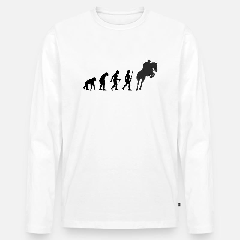 Cavalier d’obstacles Evolution - T-shirt manches longues Premium bio Homme - blanc