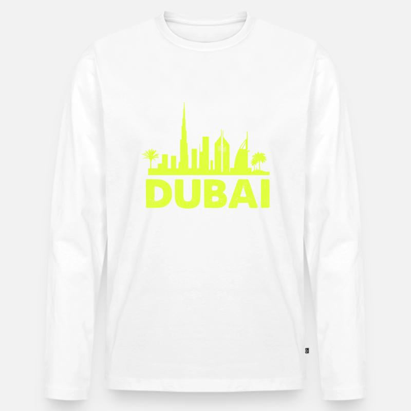 dubai skyline 01 - Männer Premium Bio Langarmshirt - Weiß