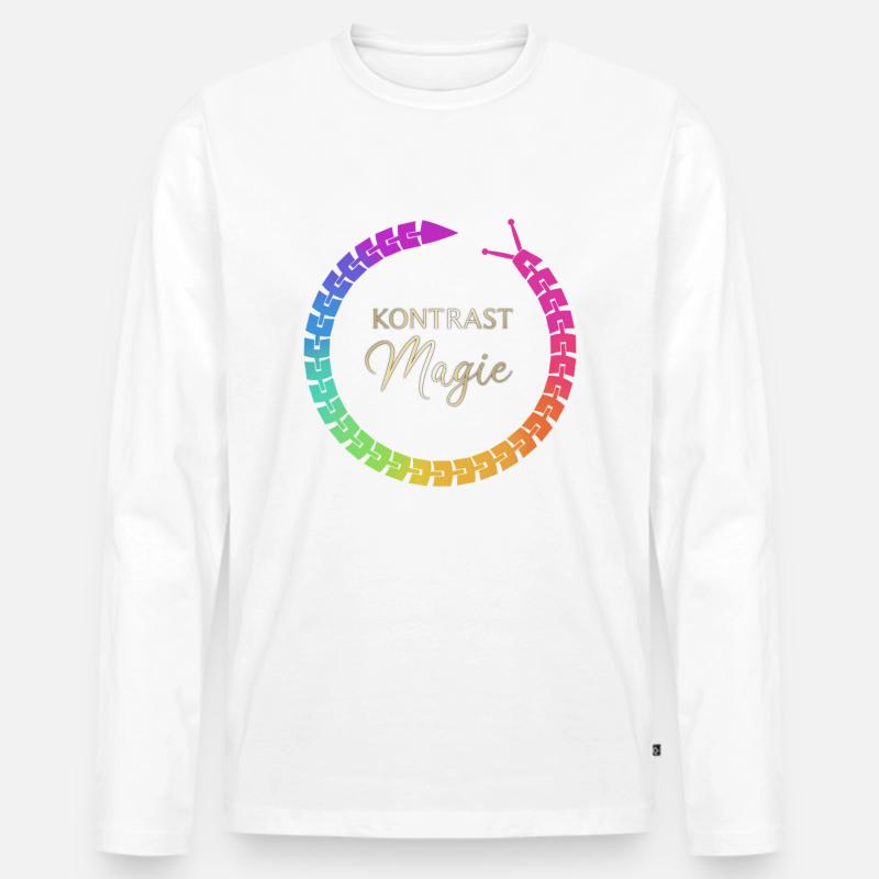 KontrastMagie Version 1 - Männer Premium Bio Langarmshirt - Weiß