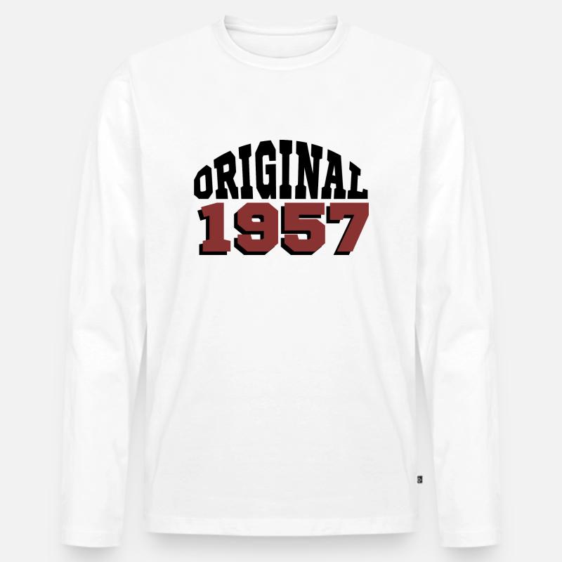 Original 1957 - Männer Premium Bio Langarmshirt - Weiß