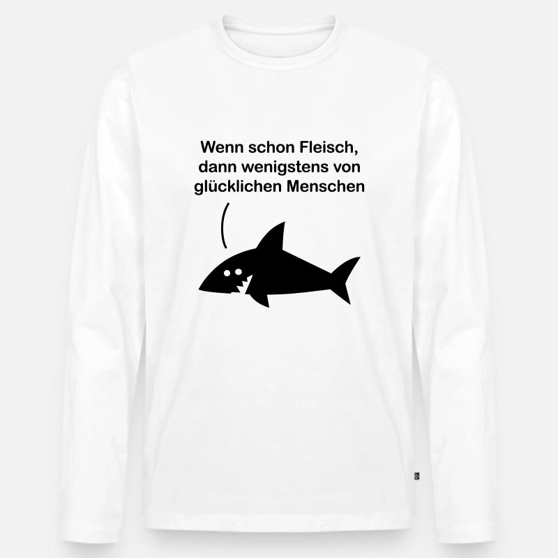 Fleisch - Männer Premium Bio Langarmshirt - Weiß