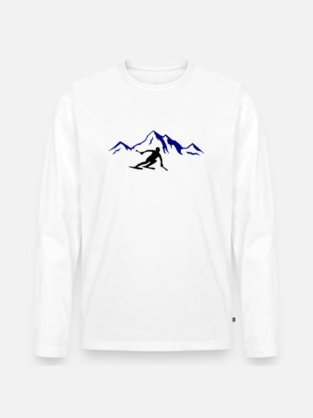 Ski Mountains 02 - Men's Premium Organic Long Sleeve Shirt - white