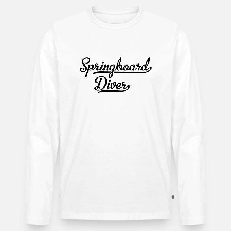 Wasserspringer - Männer Premium Bio Langarmshirt - Weiß