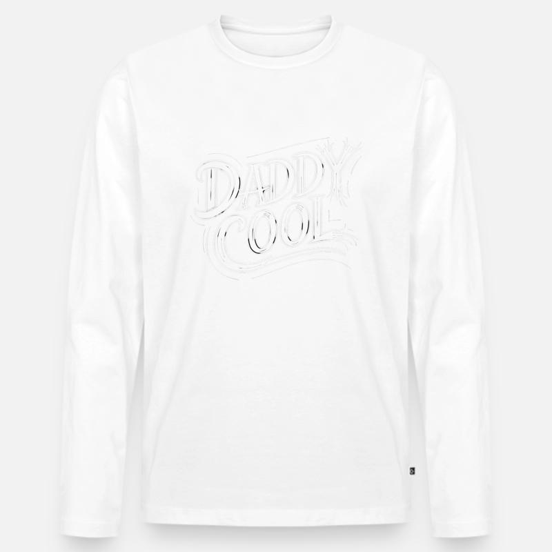 Daddy Cool - Männer Premium Bio Langarmshirt - Weiß
