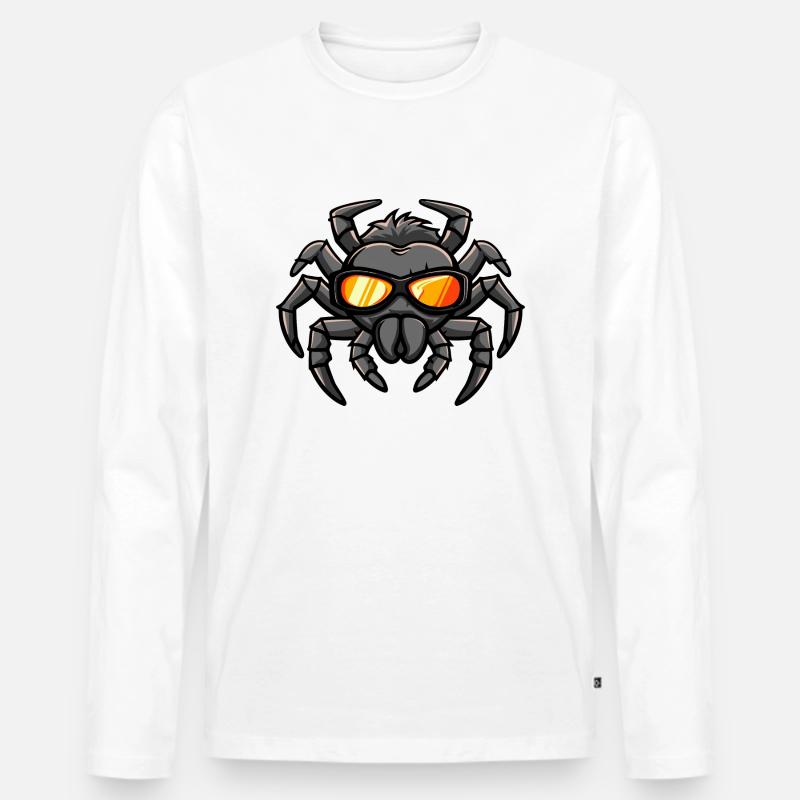 Tarantula Comic Cool - Männer Premium Bio Langarmshirt - Weiß