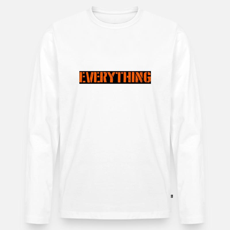 everything will be ok - Männer Premium Bio Langarmshirt - Weiß
