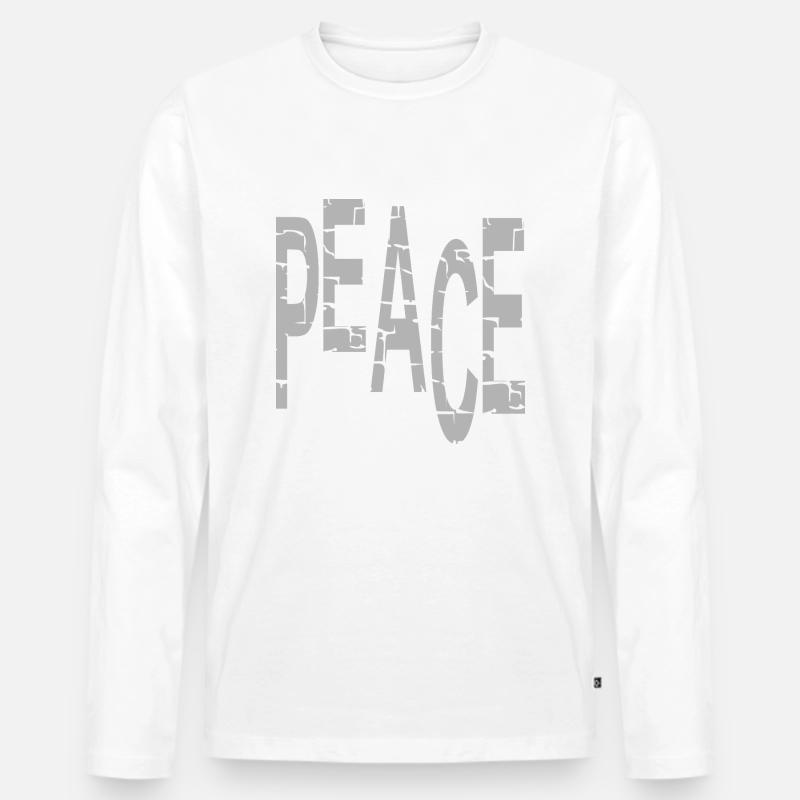 Friede - Männer Premium Bio Langarmshirt - Weiß