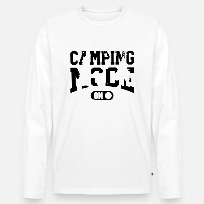 Camping-Modus - Männer Premium Bio Langarmshirt - Weiß