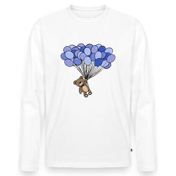 Kinder - Männer Premium Bio Langarmshirt - Weiß - Vorne - Nico (187cm)