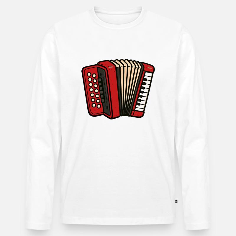 akkordeon - Männer Premium Bio Langarmshirt - Weiß