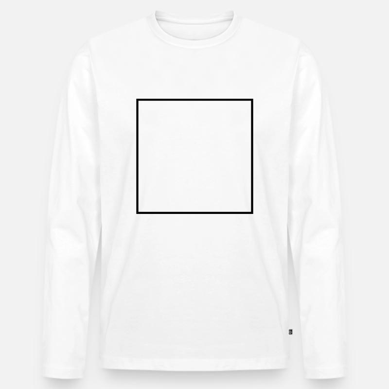 Quadrat - Männer Premium Bio Langarmshirt - Weiß