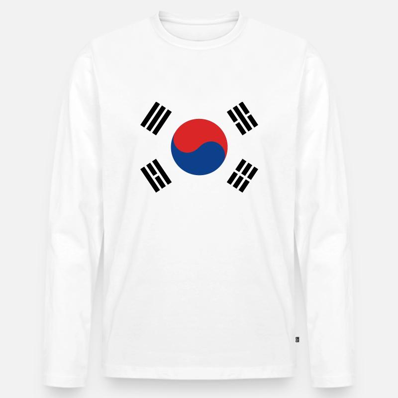 Südkorea - Männer Premium Bio Langarmshirt - Weiß