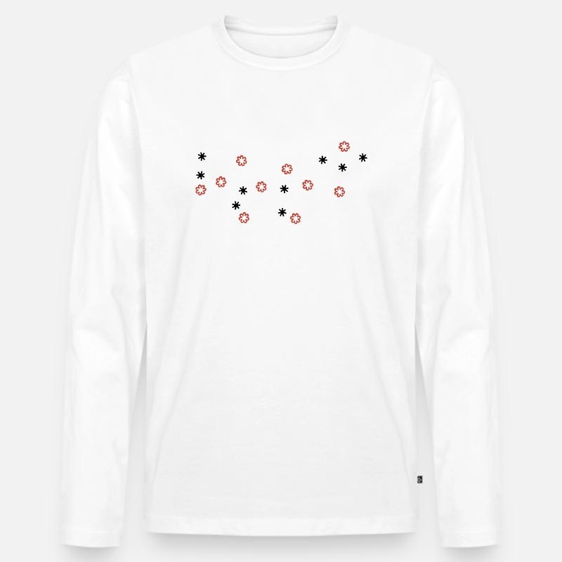blümchen - Männer Premium Bio Langarmshirt - Weiß