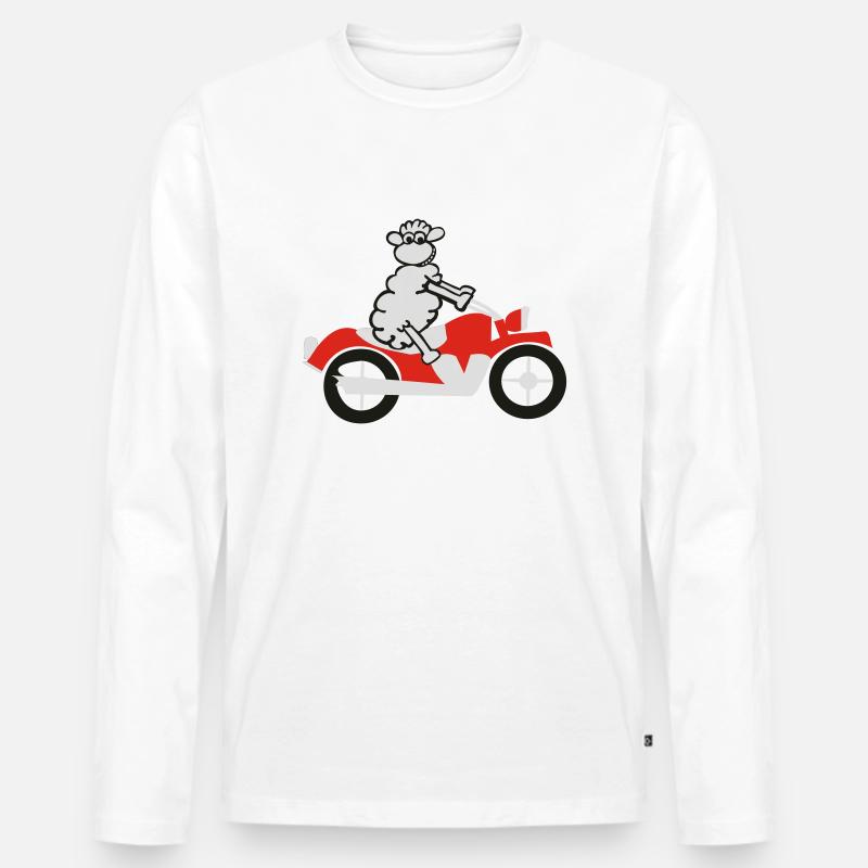 sheep_motorrad_2 - Männer Premium Bio Langarmshirt - Weiß